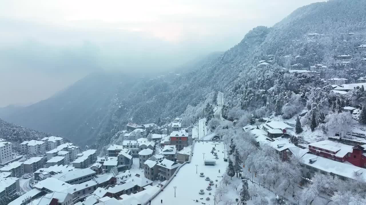 江西九江庐山风景区冬季雪景风光视频素材