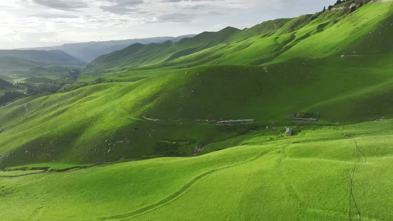 航拍草原自然风光视频素材