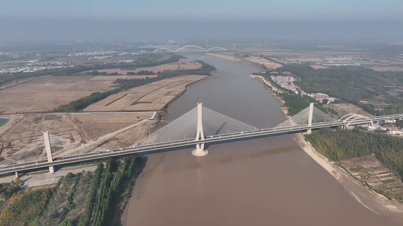 中国山东济南建邦黄河大桥视频素材