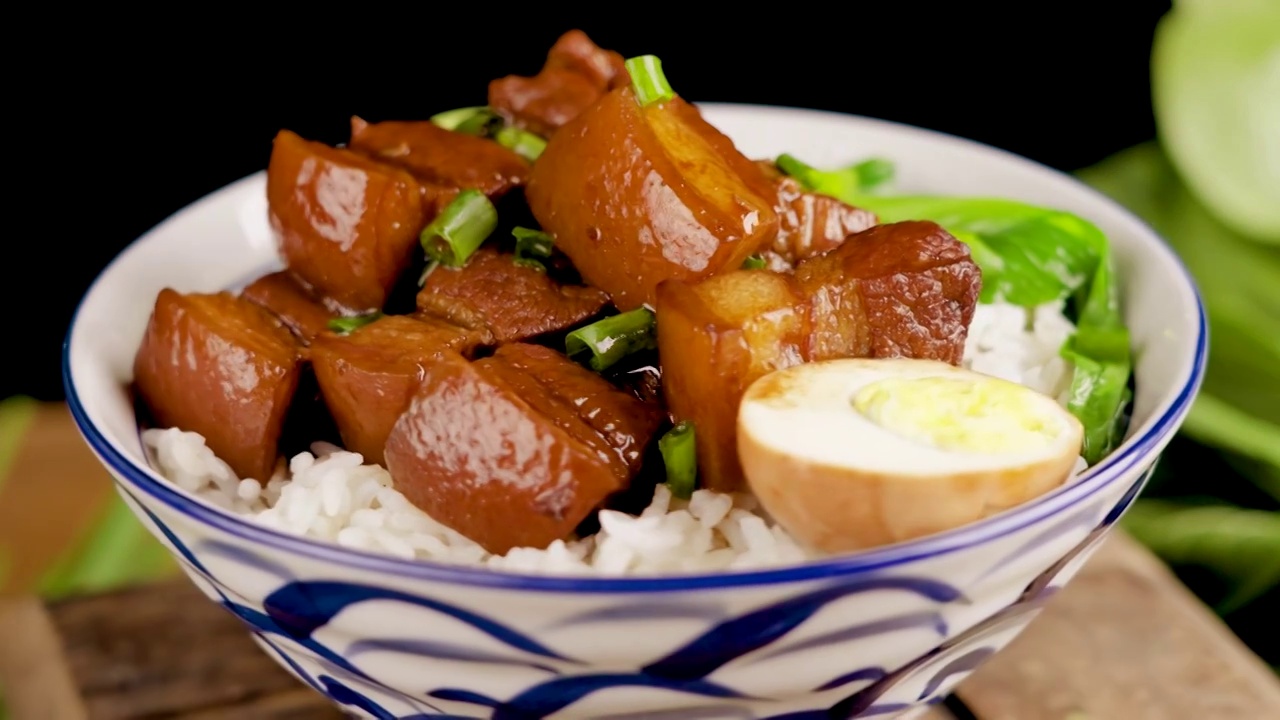 卤肉饭视频素材