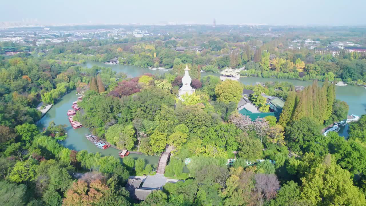 扬州市瘦西湖航拍视频素材