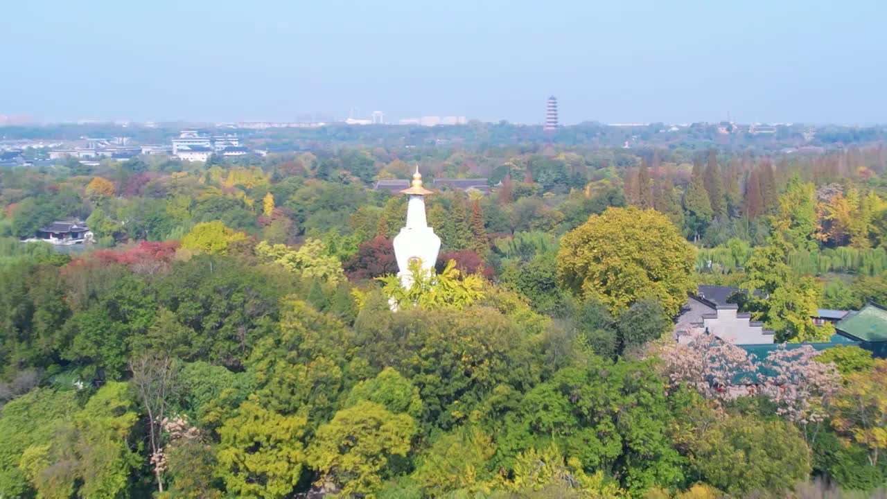 扬州市瘦西湖航拍视频素材