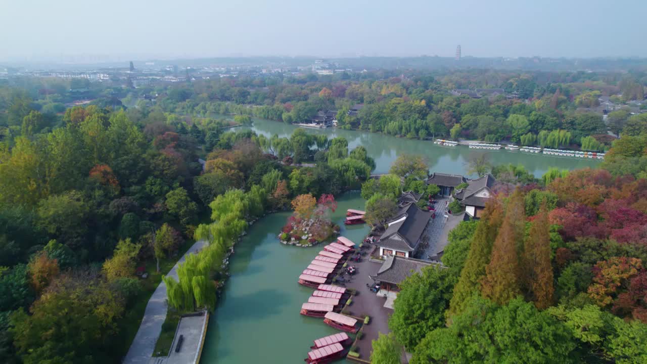 扬州市瘦西湖航拍视频素材