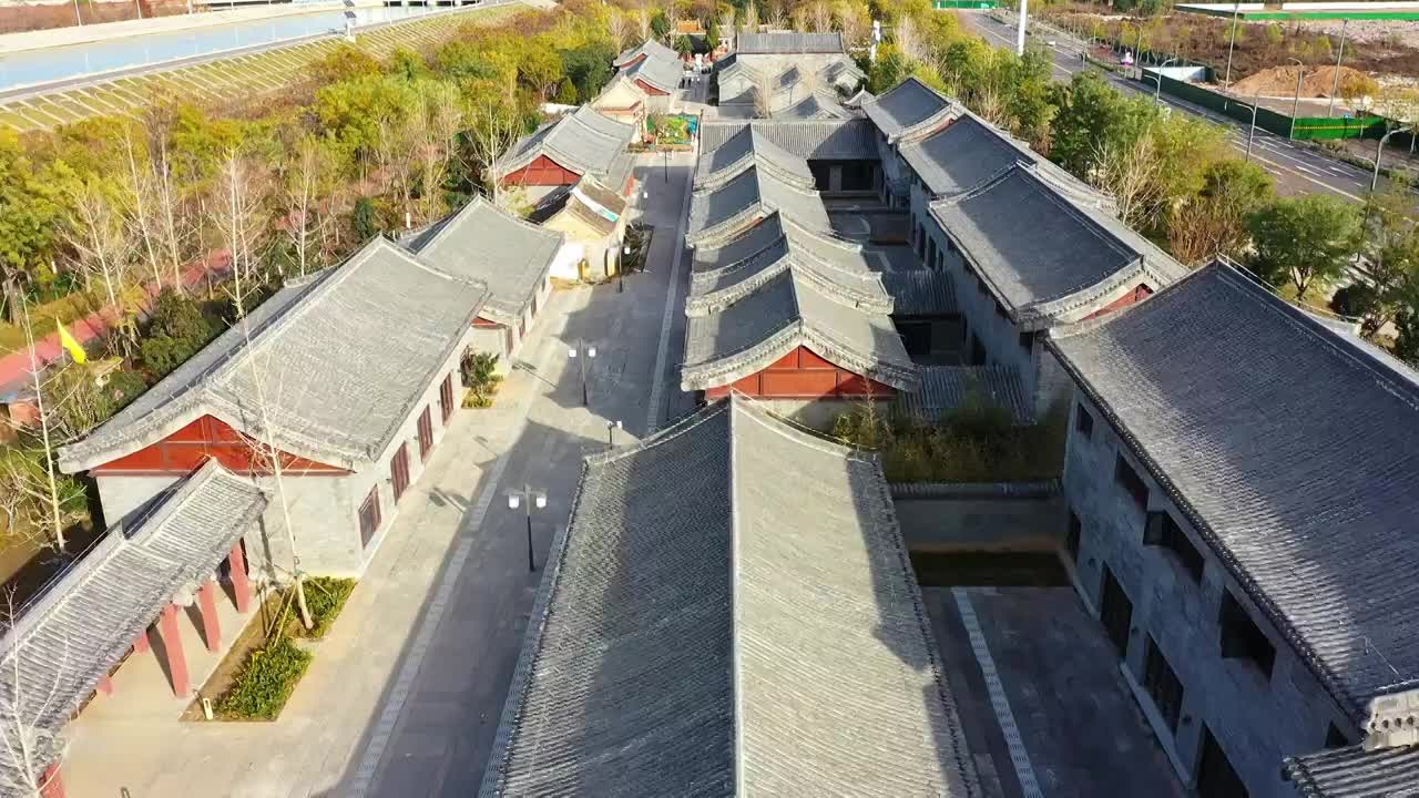 焦作市山阳区恩村老街古建筑视频素材