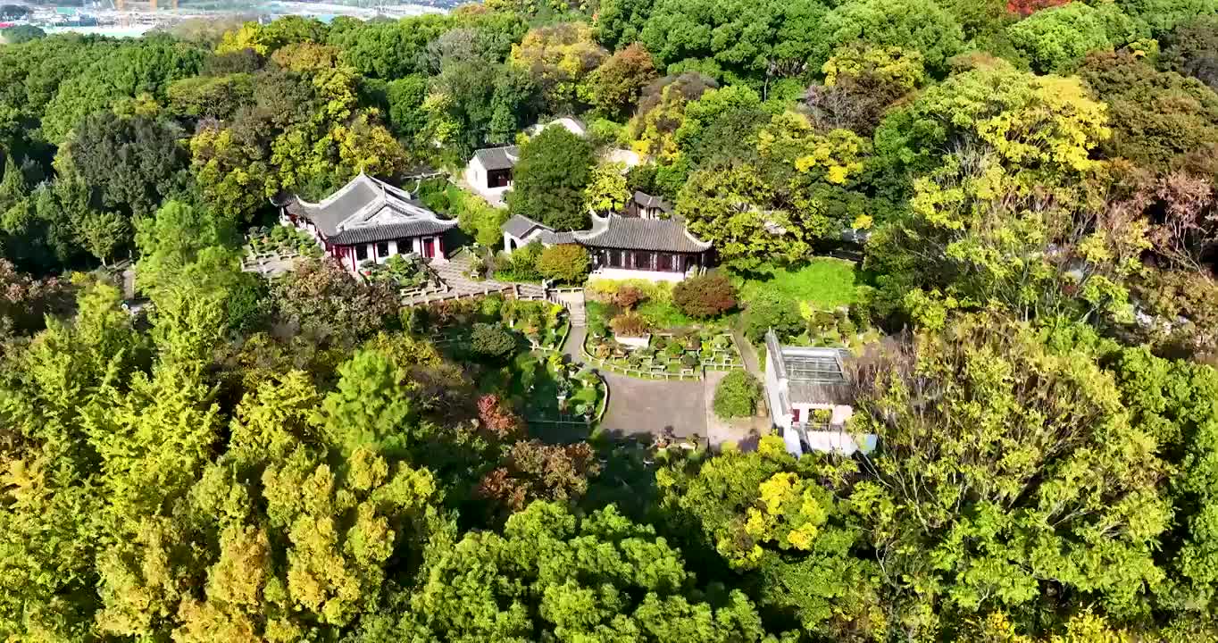 江苏苏州虎丘风景名胜区秋季航拍视频素材