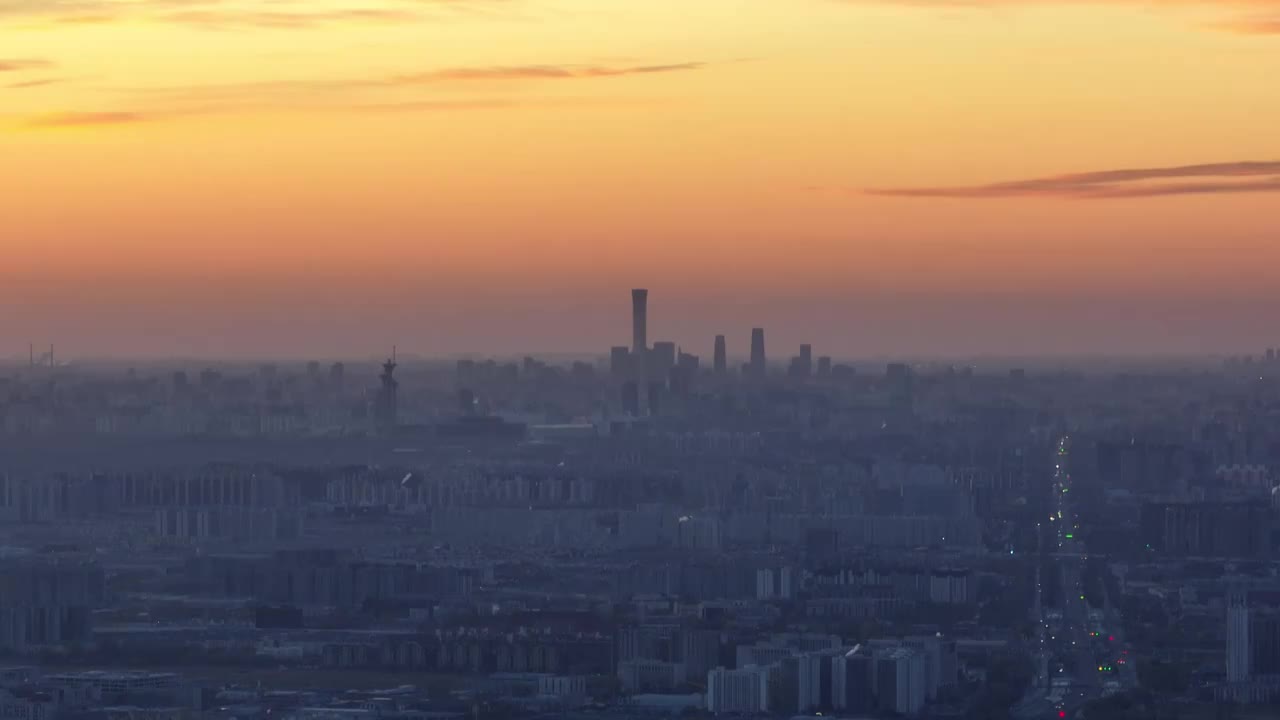 北京城市风光都市日出朝霞视频素材