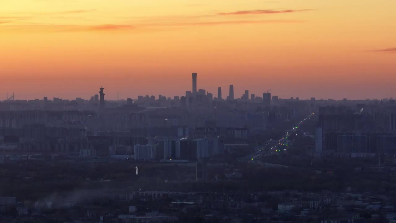 北京城市风光都市日出朝霞视频素材