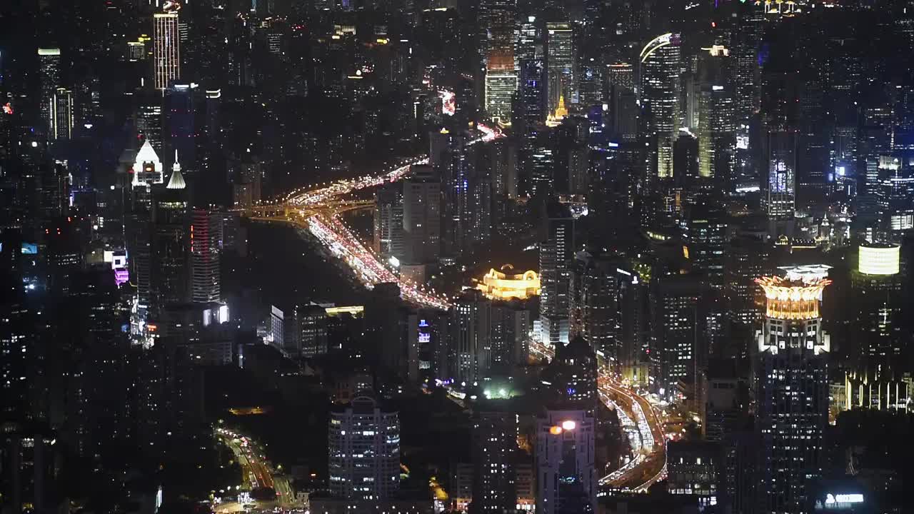 上海黄浦区和静安区夜景视频视频素材