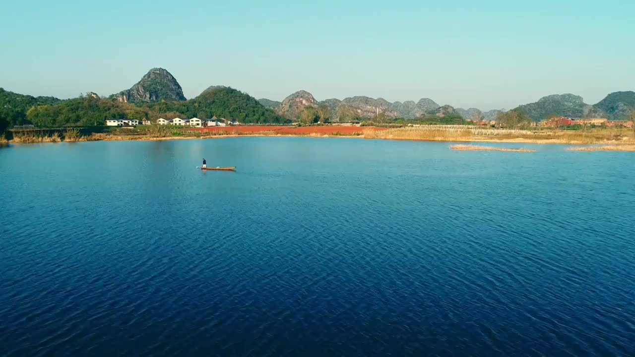 云南普者黑风景区航拍视频素材