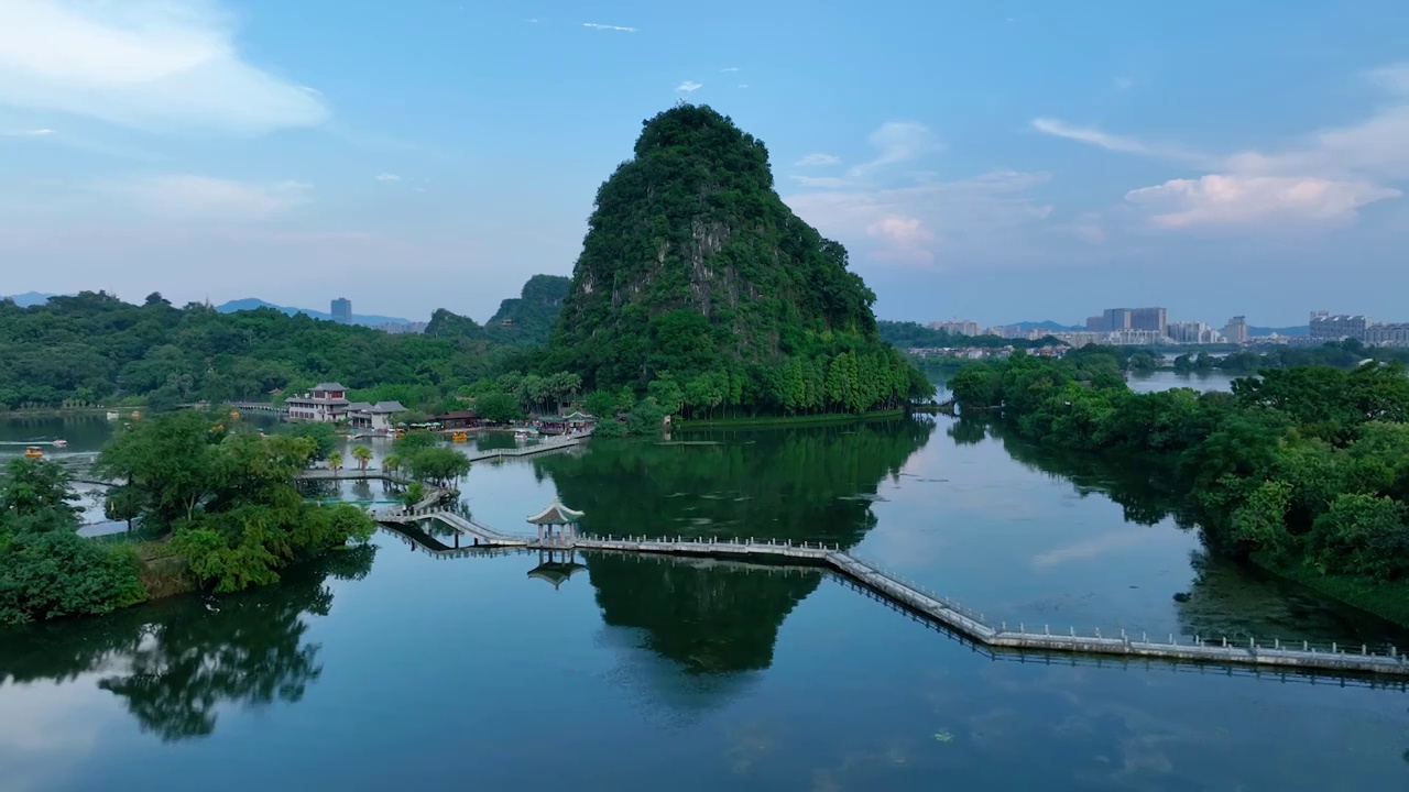 肇庆七星岩景区栈桥视频素材