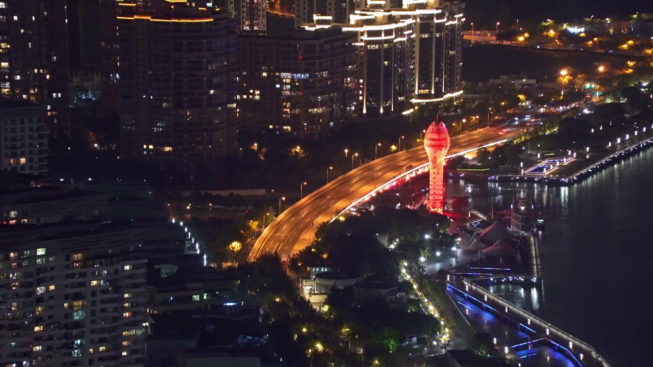 上海 高楼 徐汇滨江 眺望 陆家嘴 夜景 视频 4K视频素材