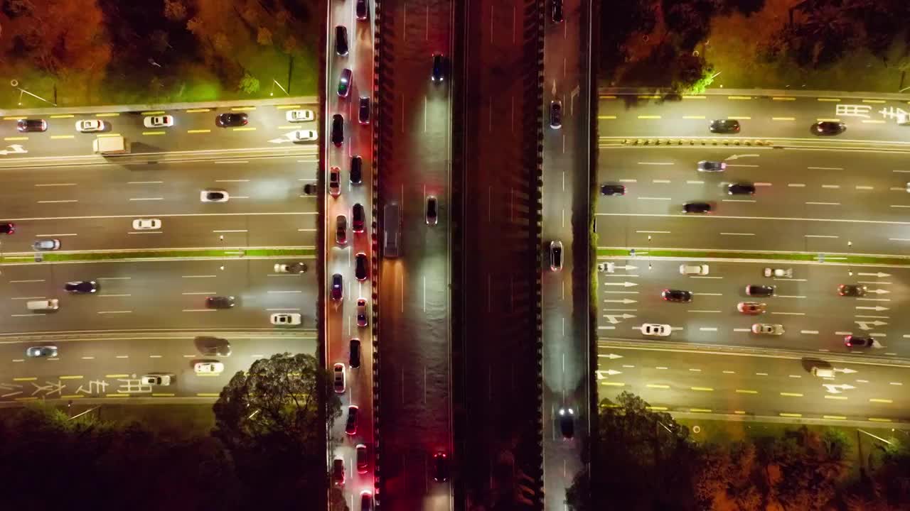 深圳滨河新洲立交车流夜景视频素材