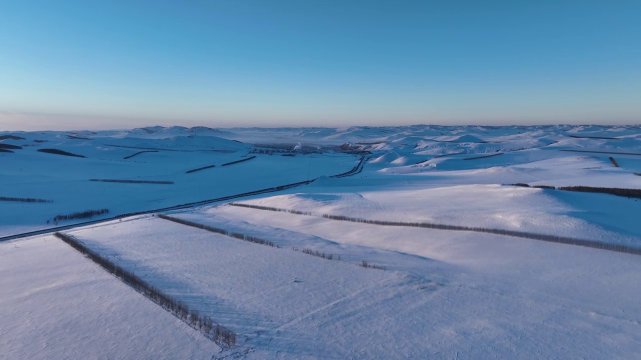 航拍额尔古纳雪域雪原风光视频素材