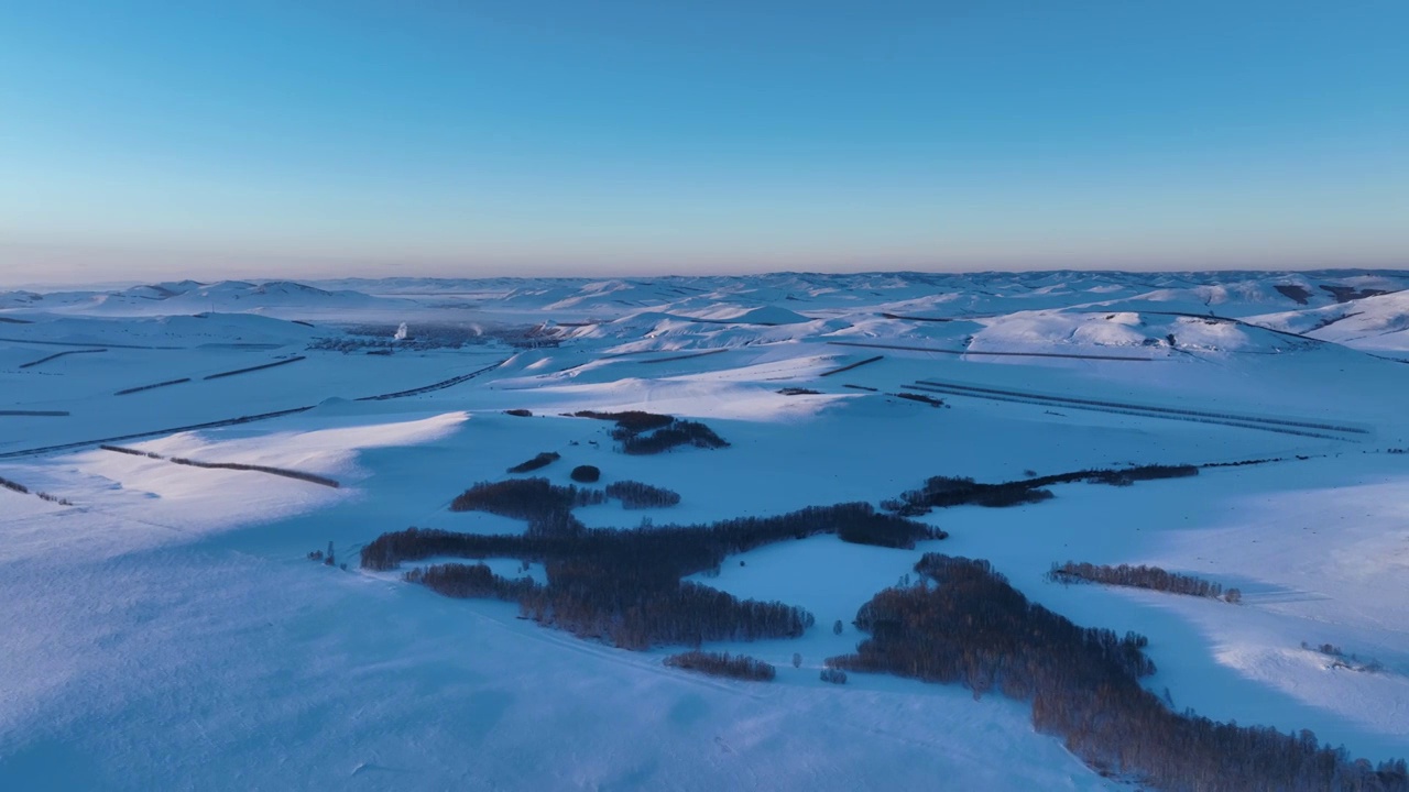 航拍额尔古纳雪域雪原风光视频素材