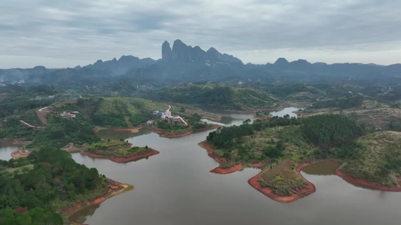 4K航拍远眺桂平白石水库风光美景（合集）视频素材