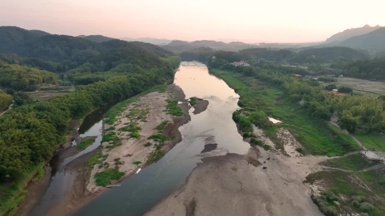 4K航拍桂平石表山第一淡水沙滩风光（合集）视频素材