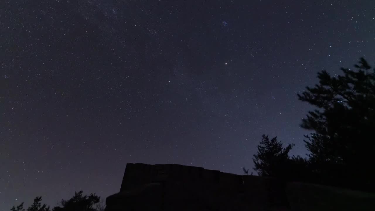 2022年双子座流星雨河南栾川抱犊寨星空及星轨视频素材