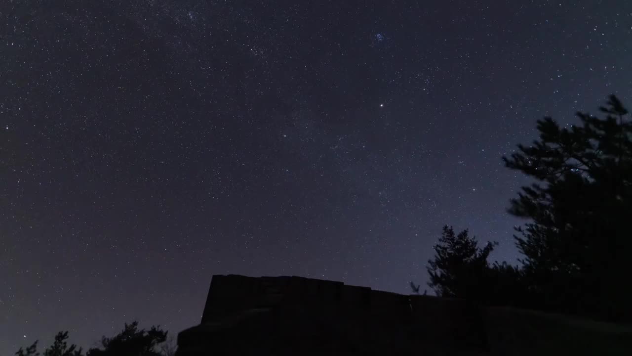 2022年双子座流星雨河南栾川抱犊寨星空及星轨视频素材