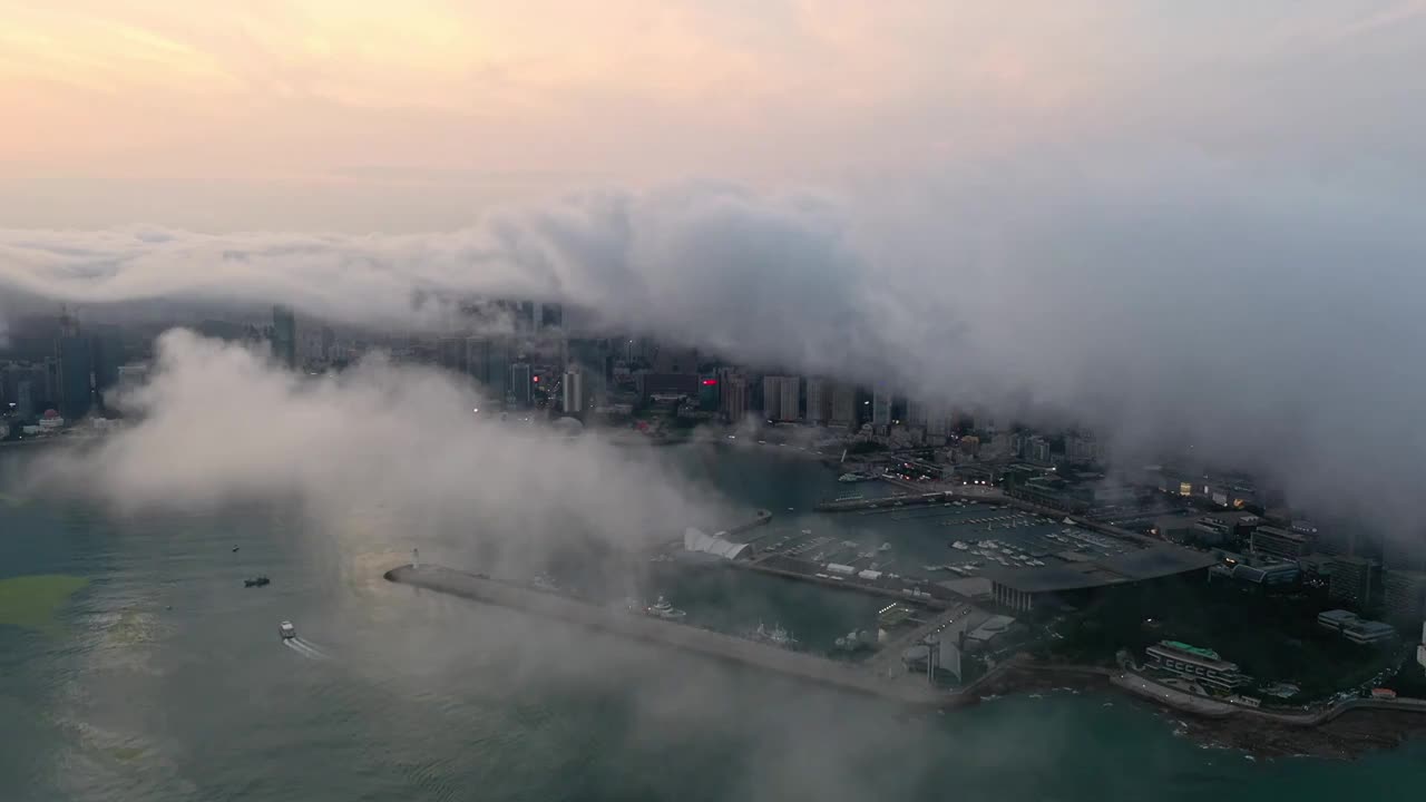 青岛奥帆中心浮山湾航拍视频素材