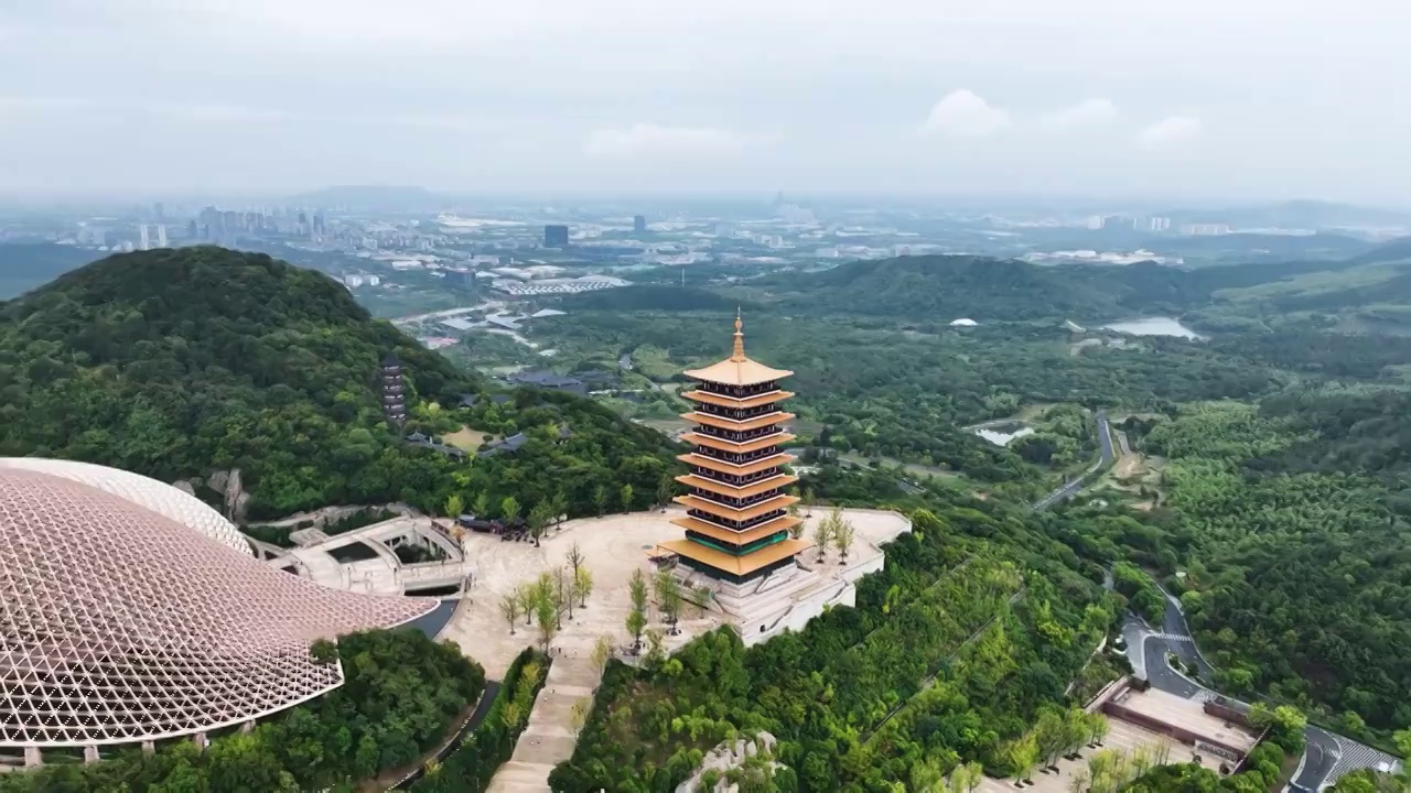 牛首山佛顶塔，江苏南京视频素材