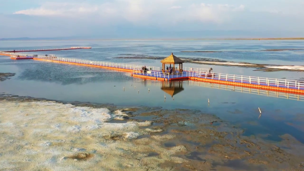 航拍4K ：新疆哈密  巴里坤 高家湖 湖泊 湿地 草原风光视频素材