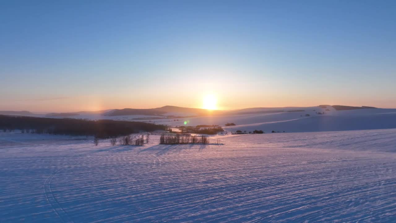 航拍雪域雪原风光视频素材