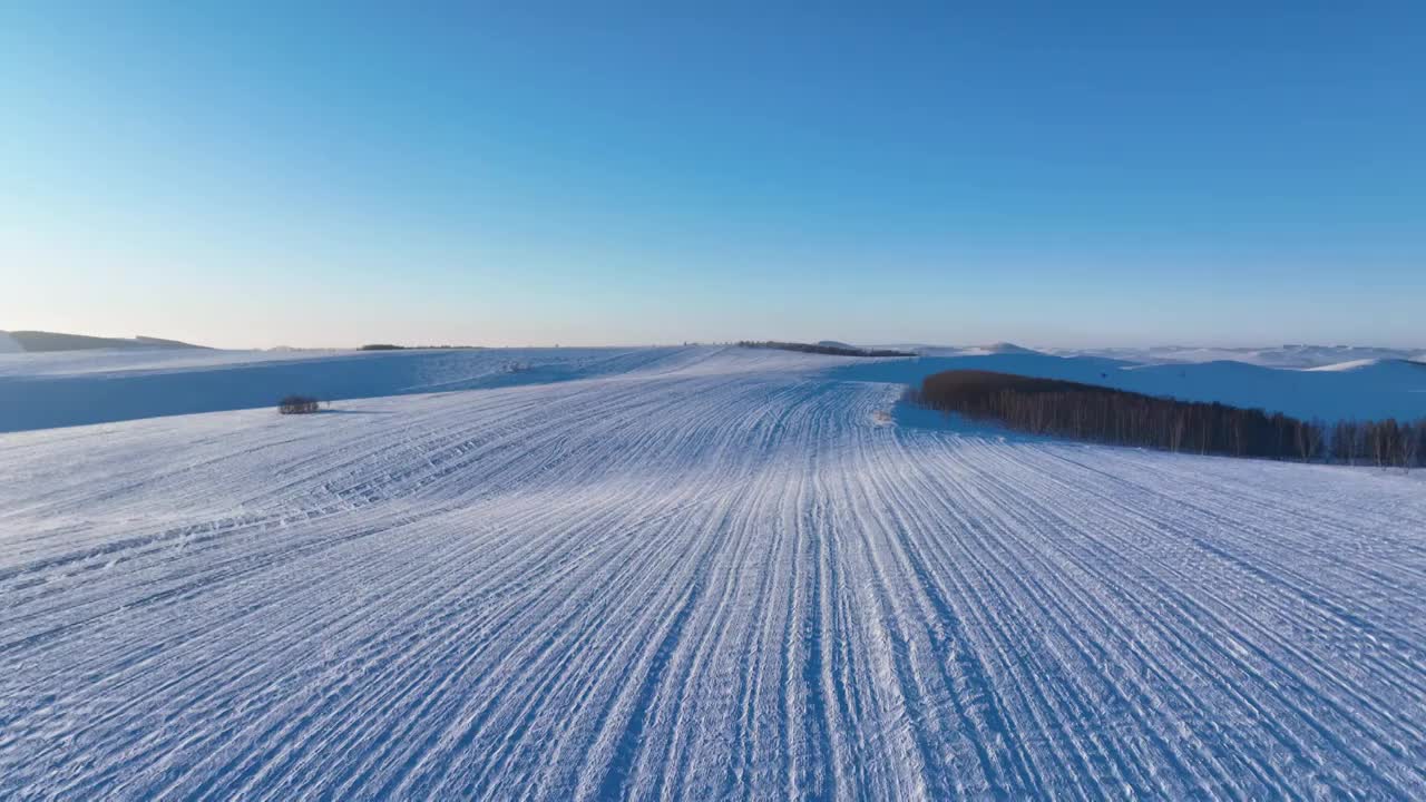 航拍雪域雪原风光视频素材