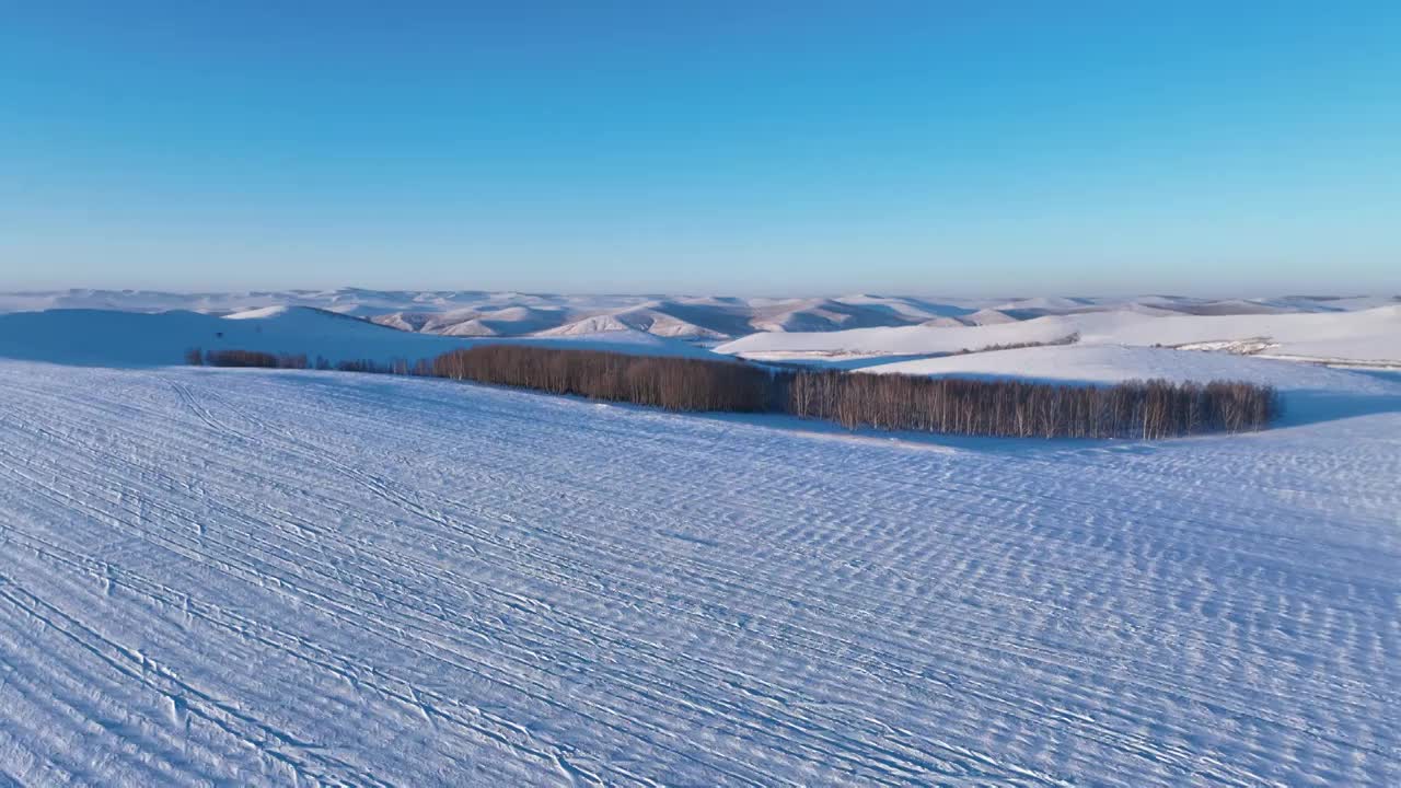 航拍雪域雪原风光视频素材