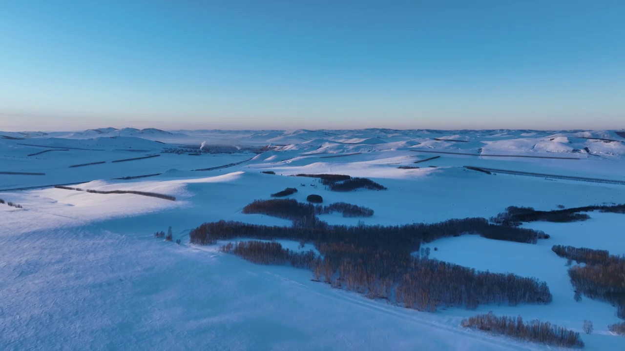 航拍额尔古纳雪域雪原风光视频素材