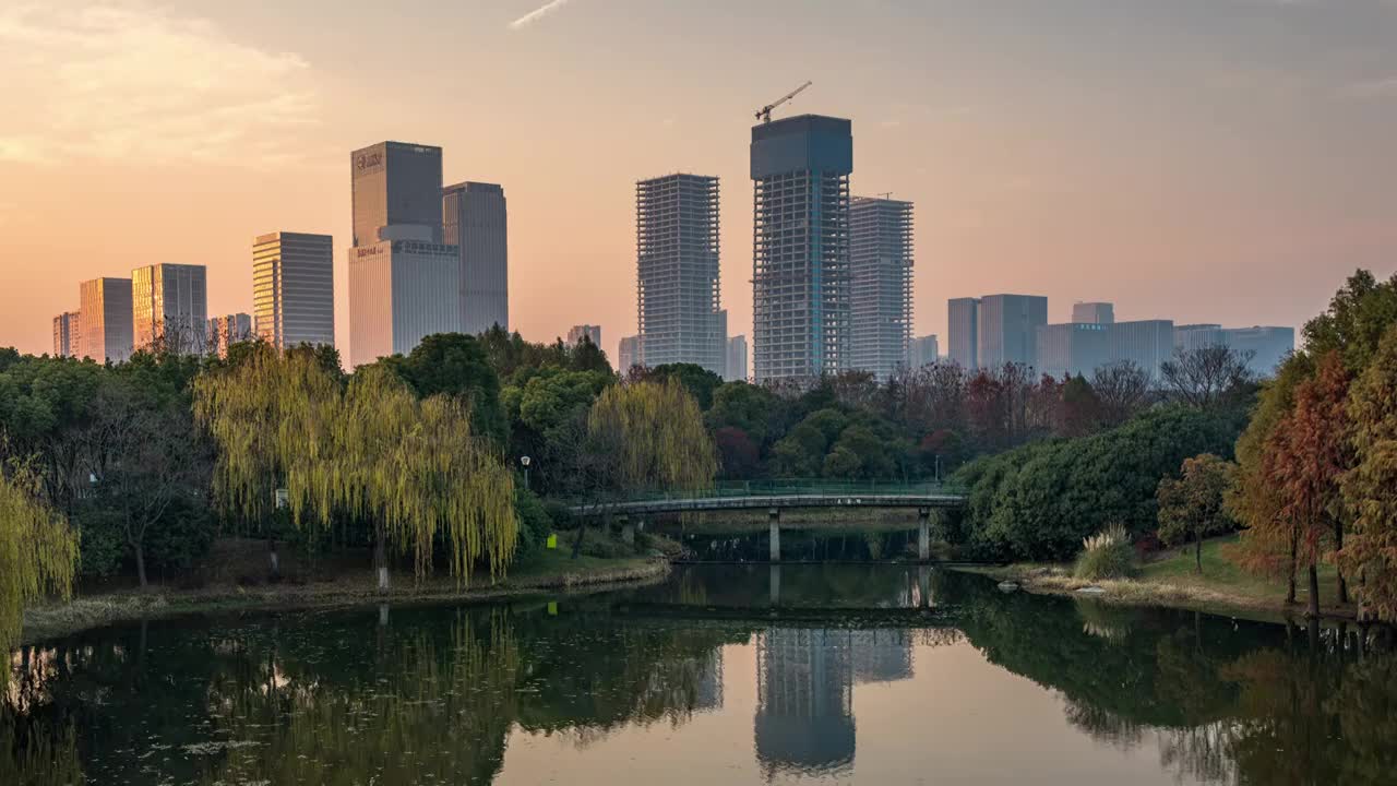 无锡市滨湖区金融街视频素材