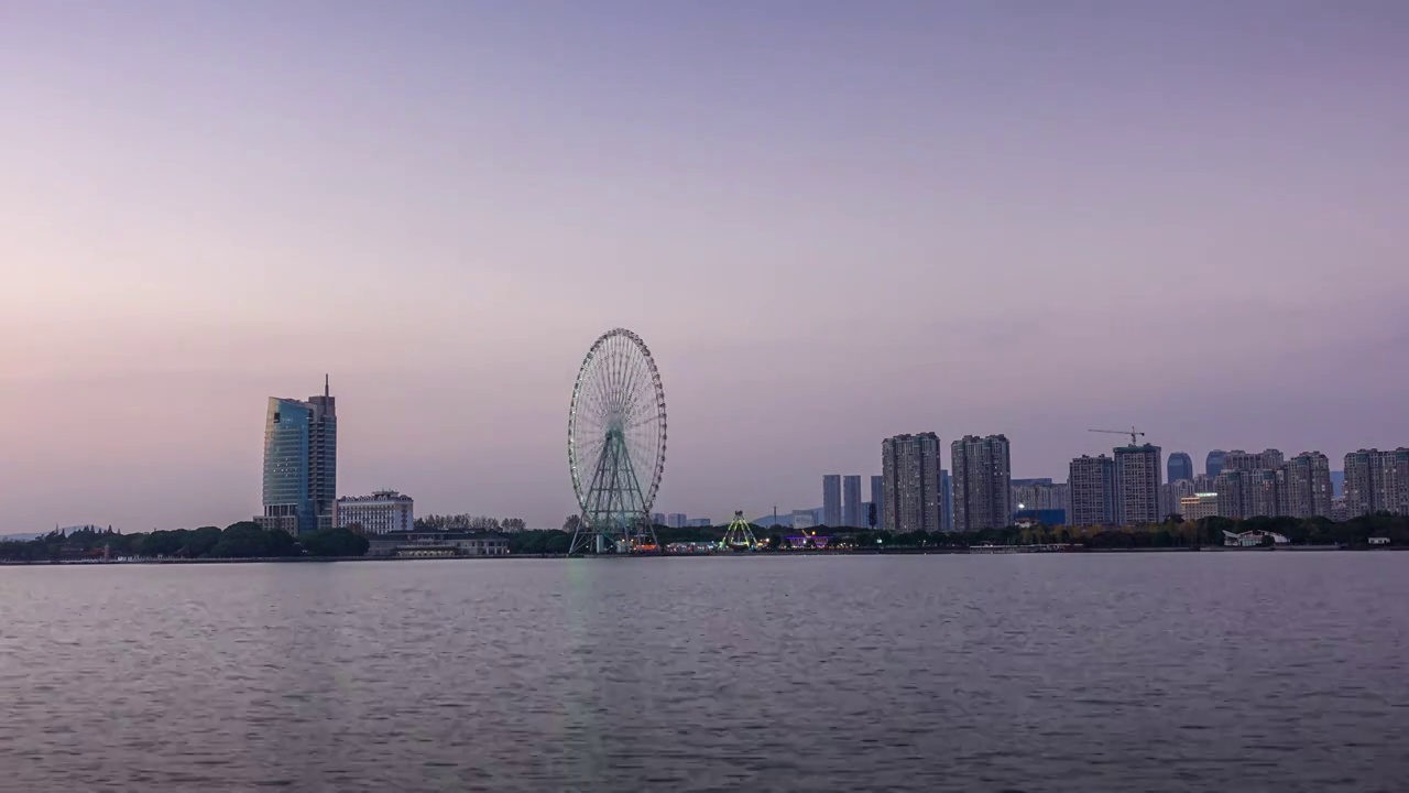 无锡市蠡湖日转夜延时摄影视频素材