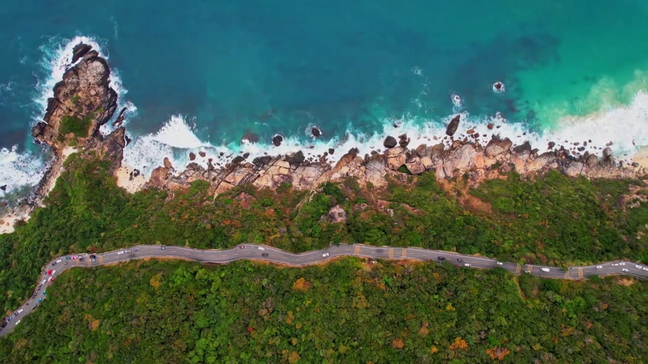 海南省三亚市亚龙湾太阳湾最美公路视频素材