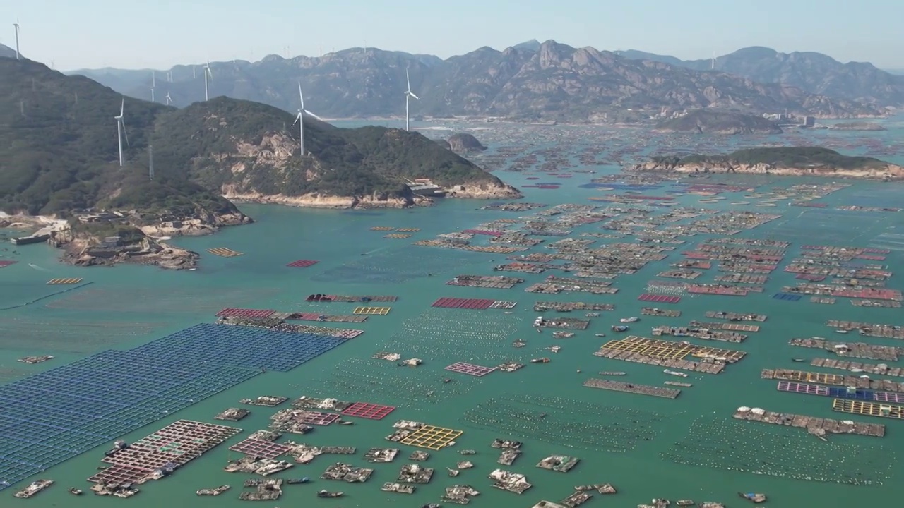 航拍福州连江县黄岐半岛后湾村渔村海湾自然风光视频素材