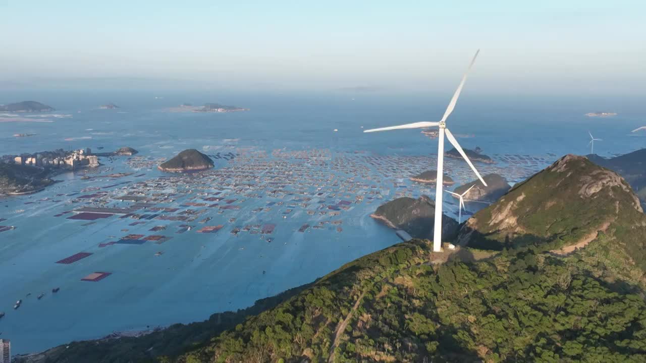 航拍福州连江县黄岐半岛渔村海湾自然风光视频素材