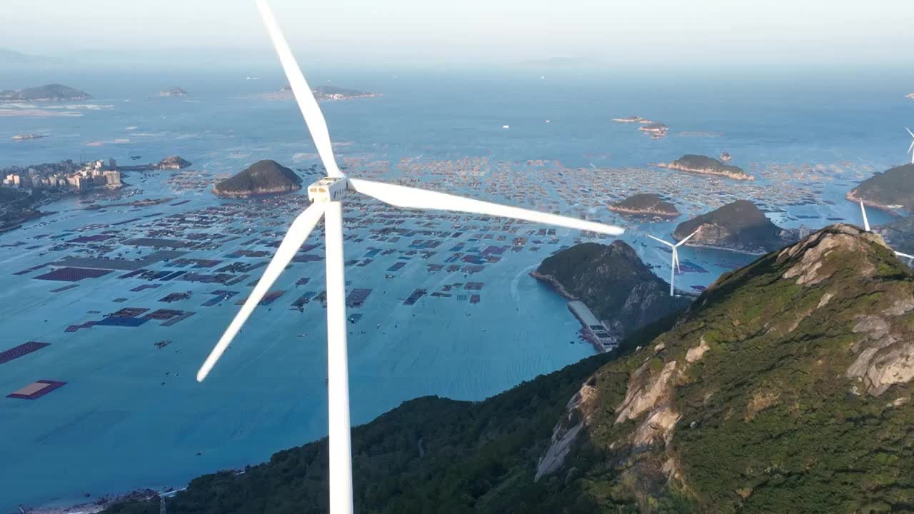 航拍福州连江县黄岐半岛渔村海湾自然风光视频素材