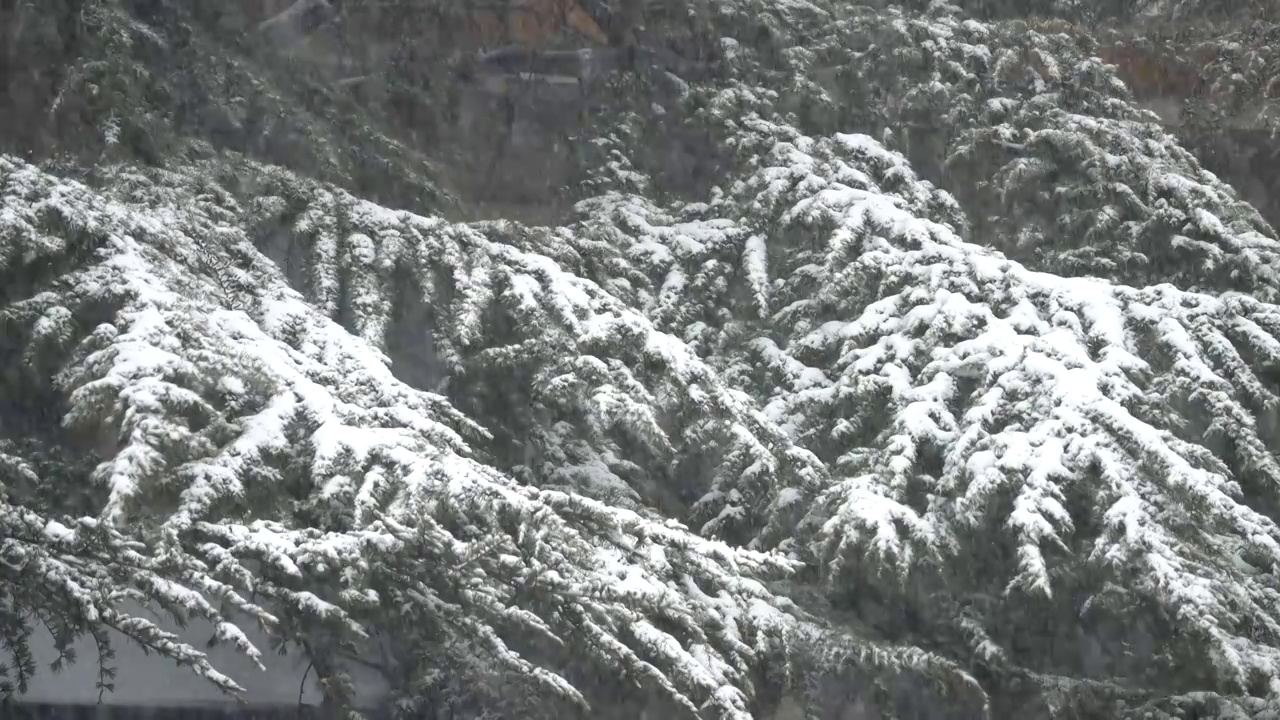 长辛店二七纪念馆雪景视频素材