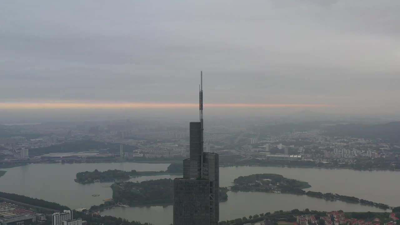 航拍南京紫峰大厦城市建筑风光视频素材