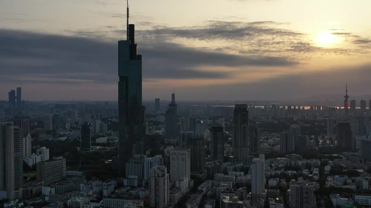 航拍江苏南京城市建筑风光视频素材