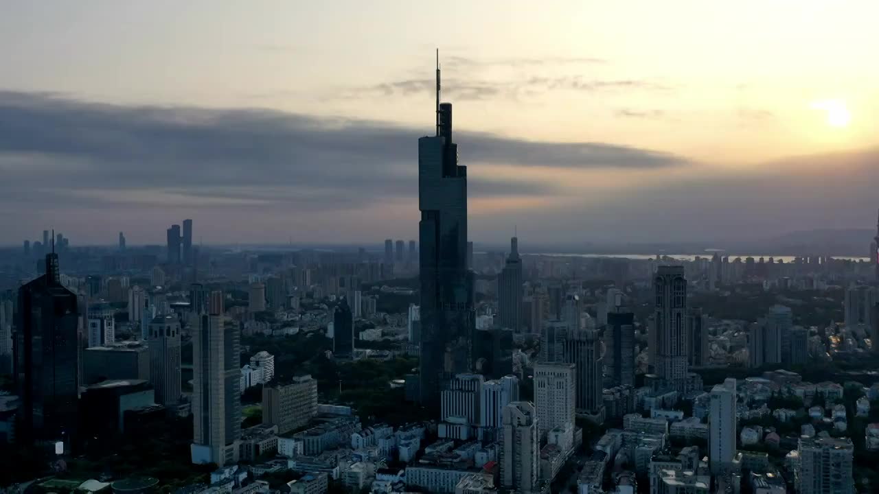 航拍江苏南京城市建筑风光视频素材