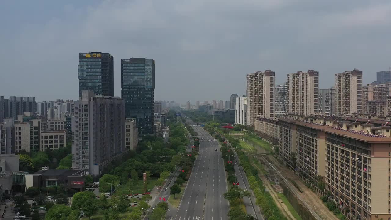 航拍江苏昆山城市建筑风光视频素材