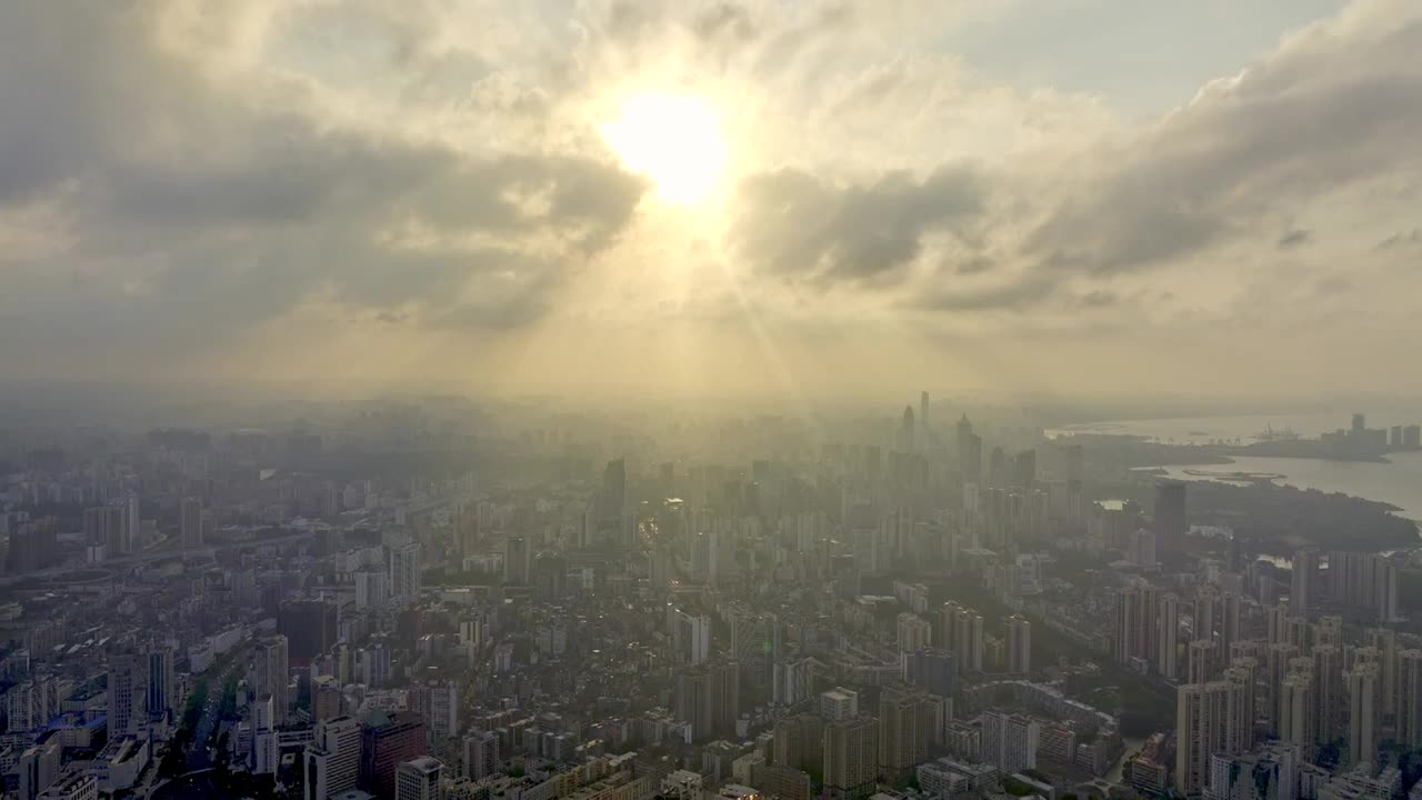 海口都市日落风光视频素材