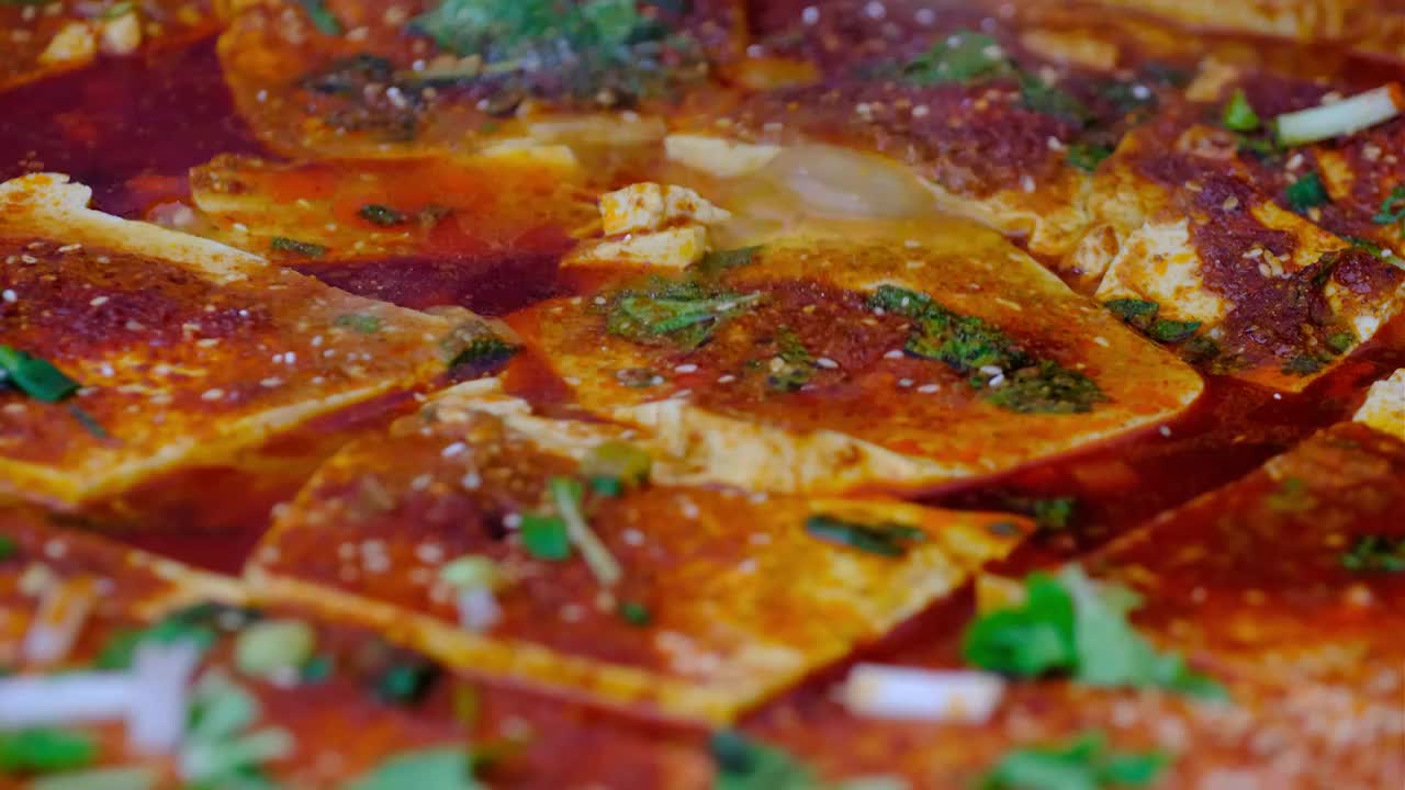 四川省绵阳市美食鱼豆腐视频素材