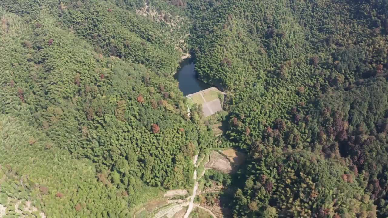 浙江义乌大陈楼家坞龙门脚水库仰塔山塘绿色生态风光航拍合集（合集）视频素材