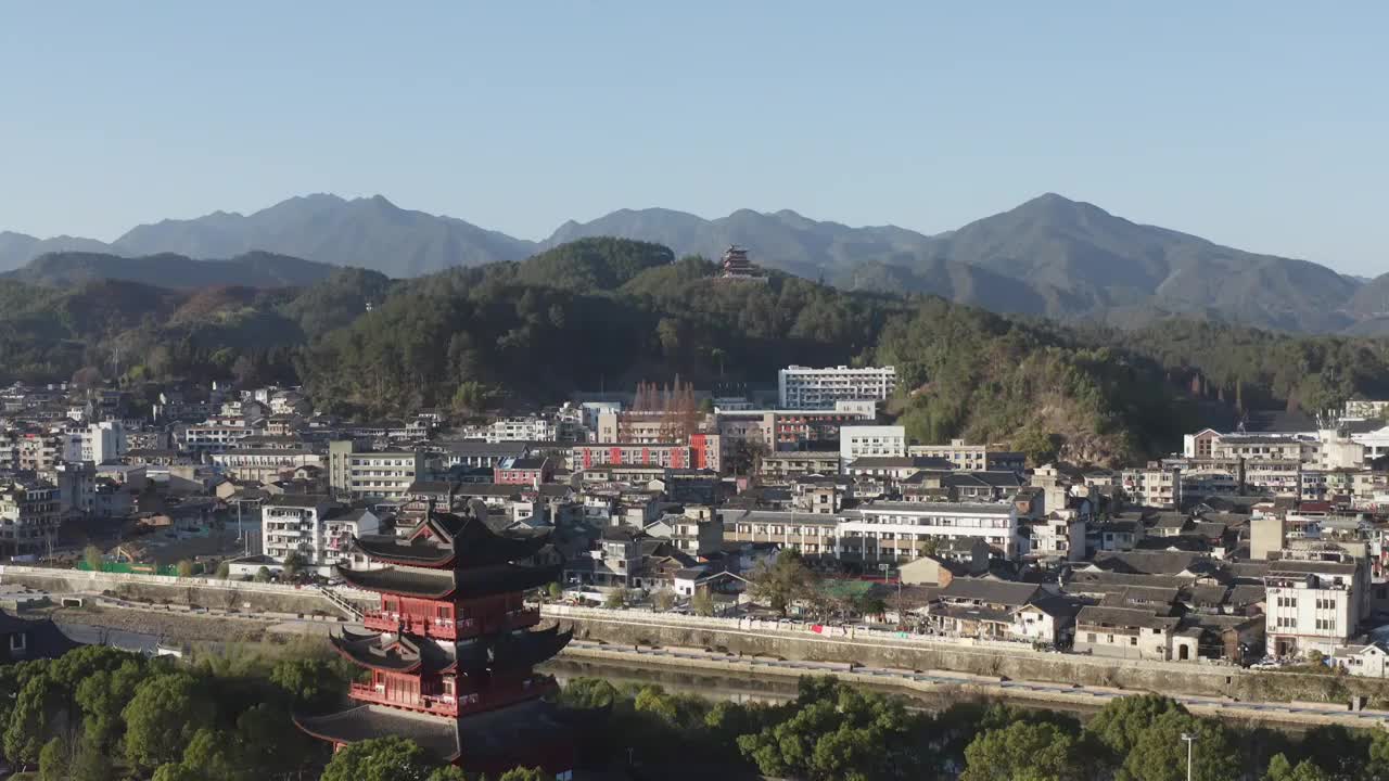 浙江龙泉市留槎洲风光视频素材