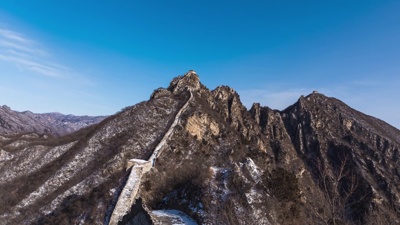 北京怀柔箭扣长城雪后美景视频素材