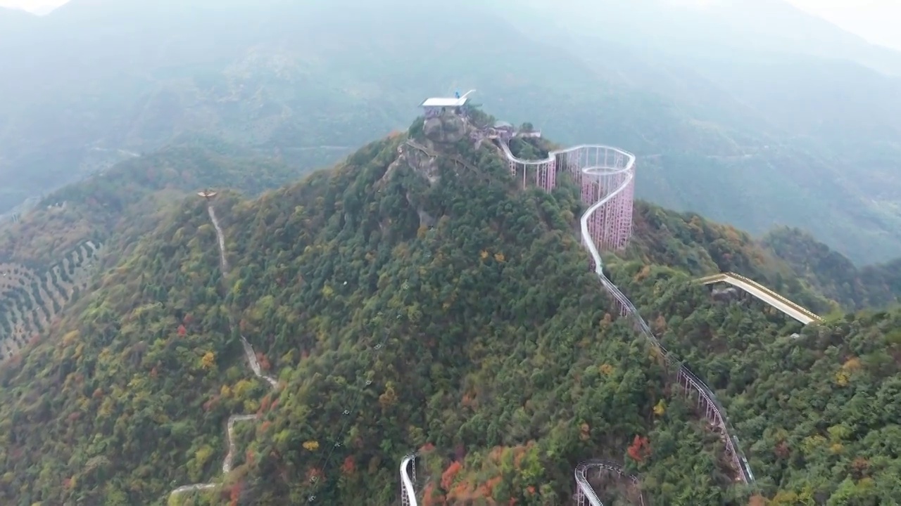 浙江杭州建德棺材石景区风光航拍合集视频素材