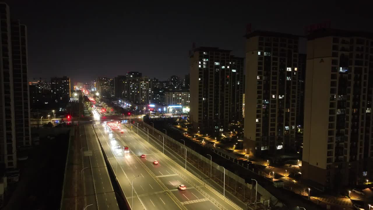 航拍八一路桥夜景视频素材