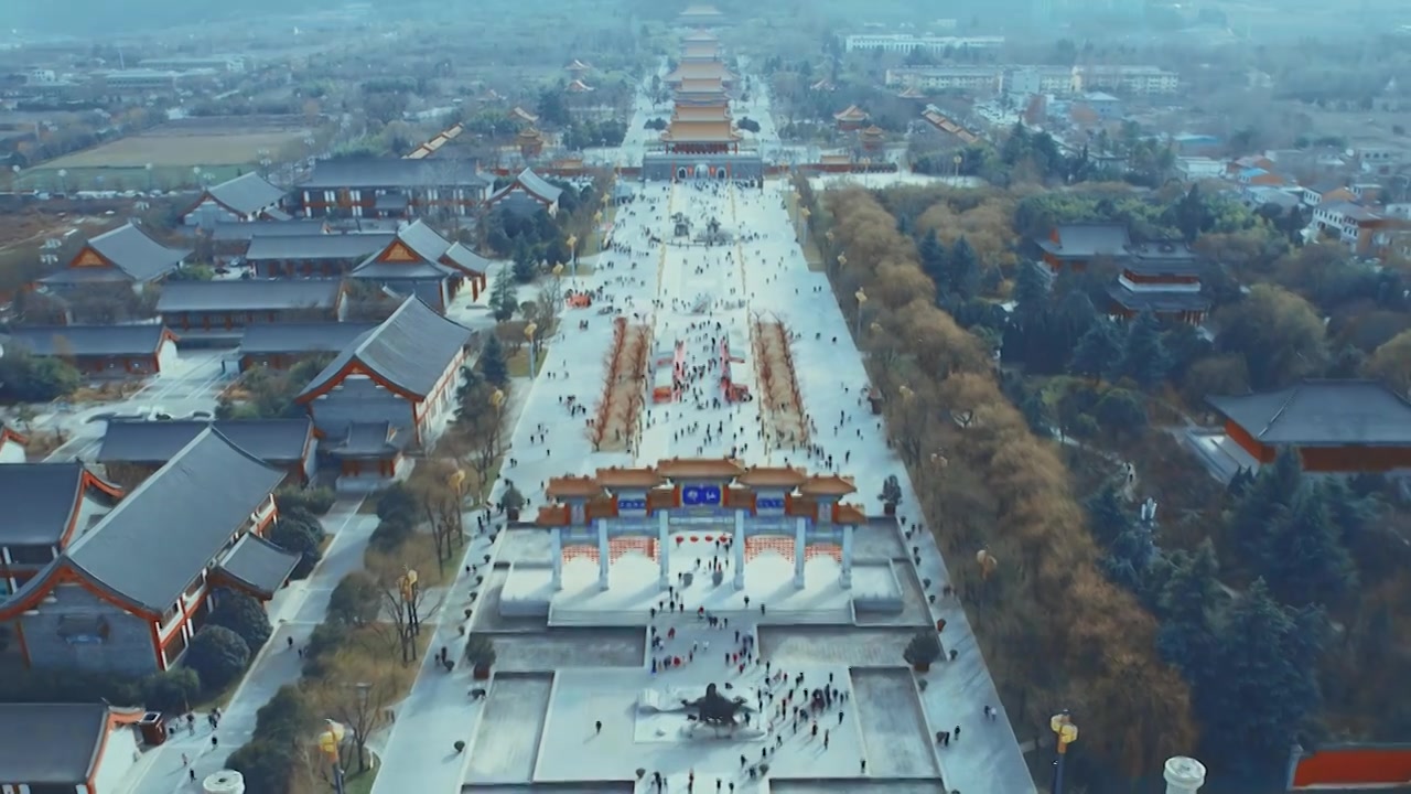 西安楼观台航拍视频素材画面3