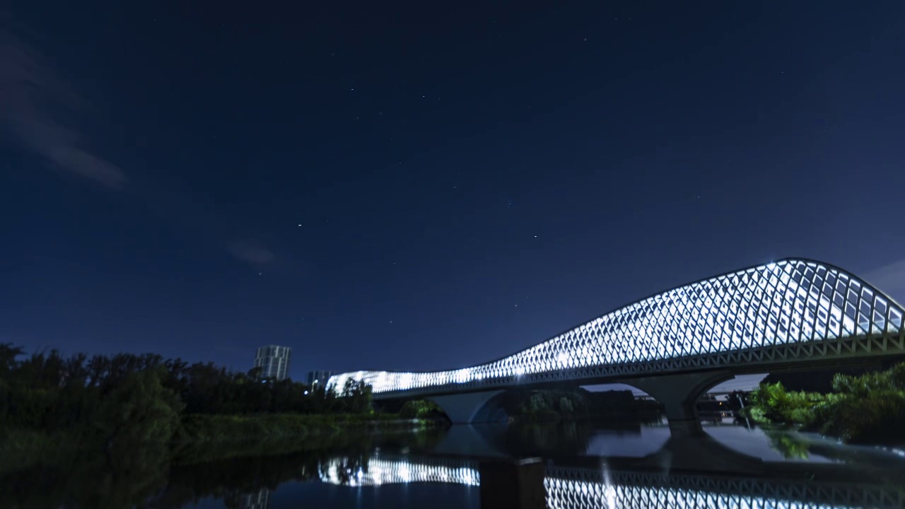 北京昌平未来科学城东桥星空延时视频素材