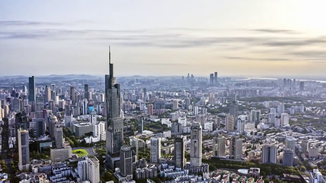 航拍南京城市建筑风光视频素材